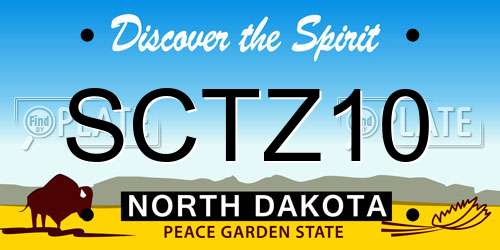 SCTZ10 North Dakota License Plate
