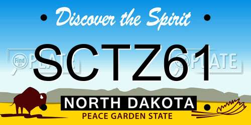 SCTZ61 North Dakota License Plate