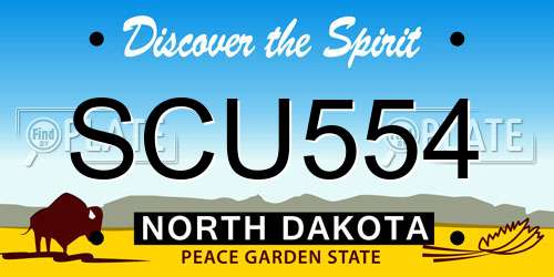 SCU554 North Dakota License Plate