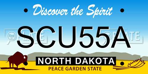 SCU55A North Dakota License Plate