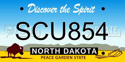 SCU854 North Dakota License Plate