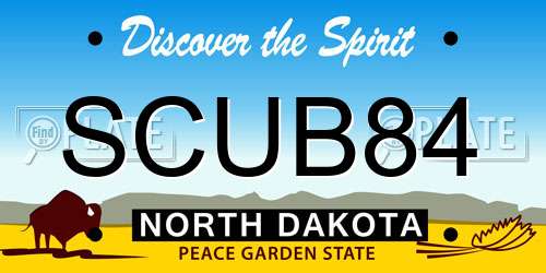 SCUB84 North Dakota License Plate