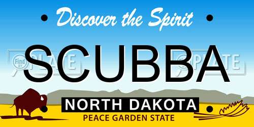 SCUBBA North Dakota License Plate