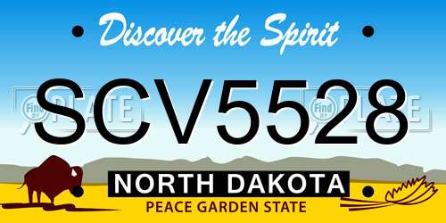 SCV5528 North Dakota License Plate