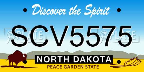 SCV5575 North Dakota License Plate