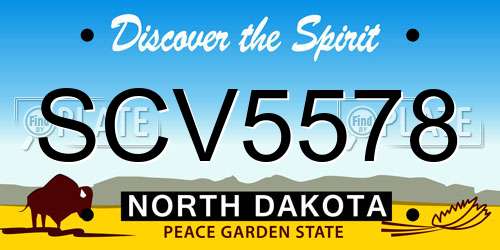 SCV5578 North Dakota License Plate