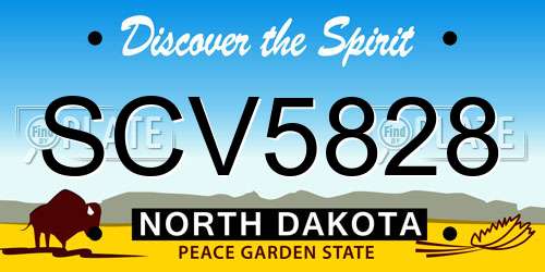 SCV5828 North Dakota License Plate