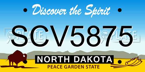 SCV5875 North Dakota License Plate
