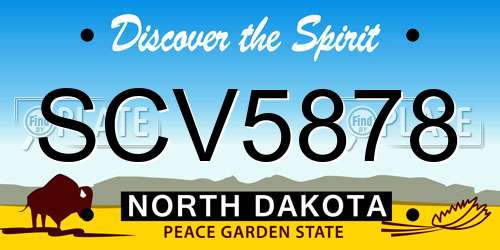 SCV5878 North Dakota License Plate