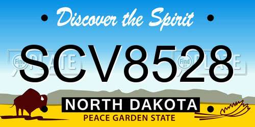 SCV8528 North Dakota License Plate