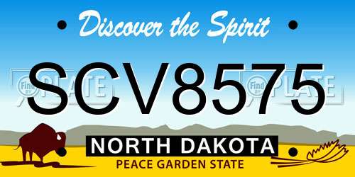 SCV8575 North Dakota License Plate