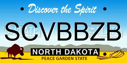 SCVBBZB North Dakota License Plate