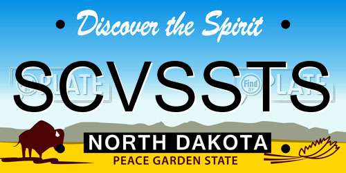 SCVSSTS North Dakota License Plate