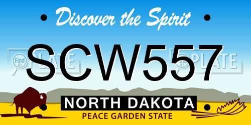 SCW557 North Dakota License Plate