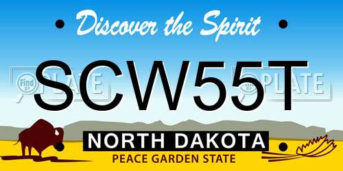 SCW55T North Dakota License Plate