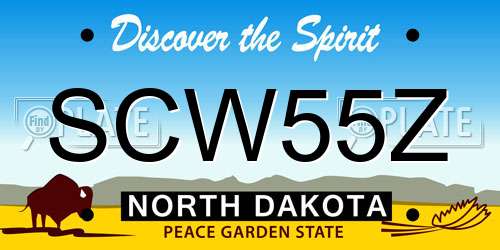 SCW55Z North Dakota License Plate