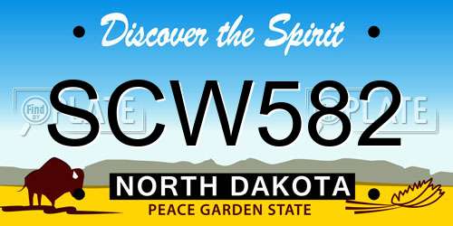 SCW582 North Dakota License Plate