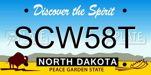SCW58T North Dakota License Plate