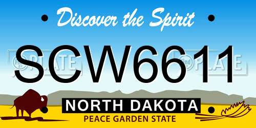 SCW6611 North Dakota License Plate