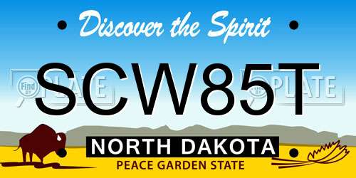SCW85T North Dakota License Plate