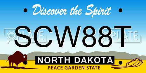 SCW88T North Dakota License Plate