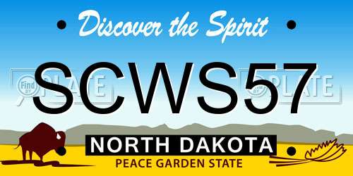 SCWS57 North Dakota License Plate