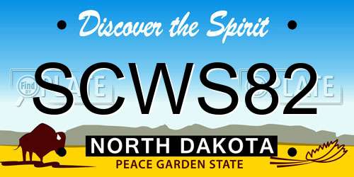 SCWS82 North Dakota License Plate