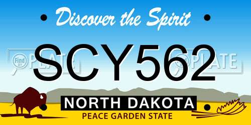 SCY562 North Dakota License Plate