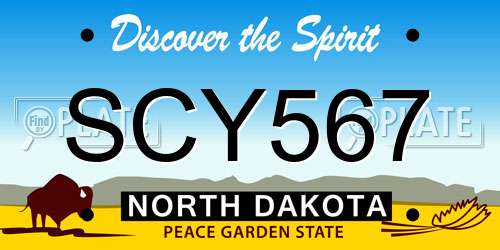 SCY567 North Dakota License Plate