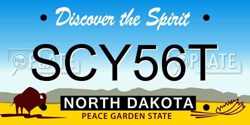 SCY56T North Dakota License Plate