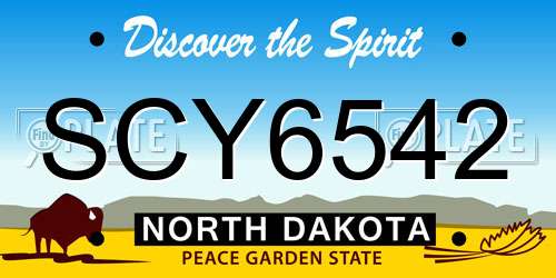 SCY6542 North Dakota License Plate