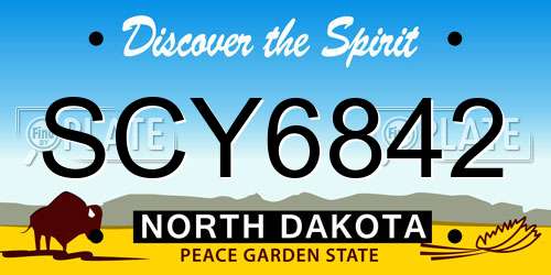 SCY6842 North Dakota License Plate