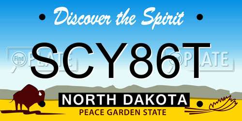 SCY86T North Dakota License Plate