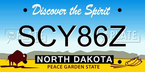 SCY86Z North Dakota License Plate