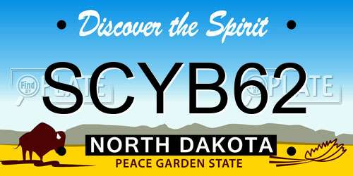 SCYB62 North Dakota License Plate