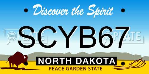 SCYB67 North Dakota License Plate