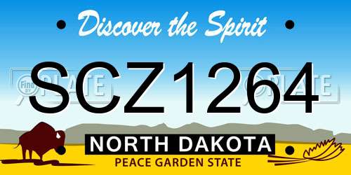 SCZ1264 North Dakota License Plate
