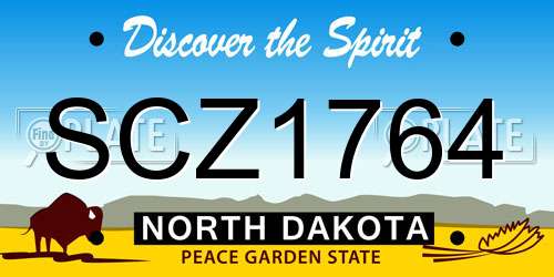 SCZ1764 North Dakota License Plate