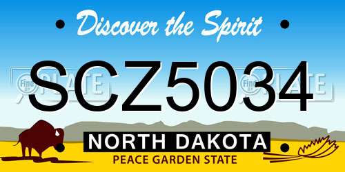 SCZ5034 North Dakota License Plate