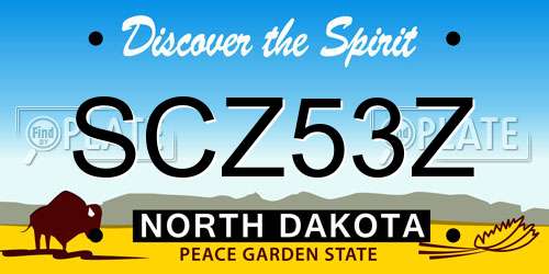 SCZ53Z North Dakota License Plate