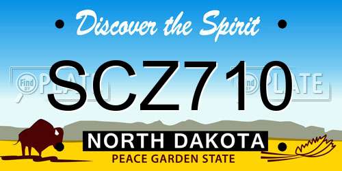 SCZ710 North Dakota License Plate