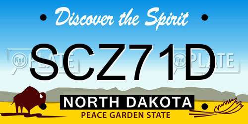 SCZ71D North Dakota License Plate