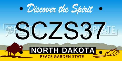 SCZS37 North Dakota License Plate