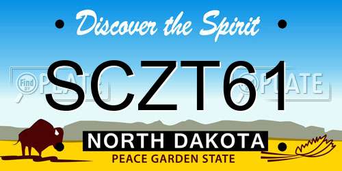 SCZT61 North Dakota License Plate