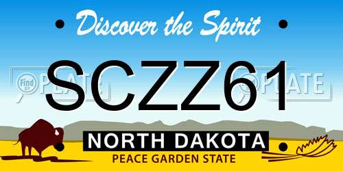 SCZZ61 North Dakota License Plate