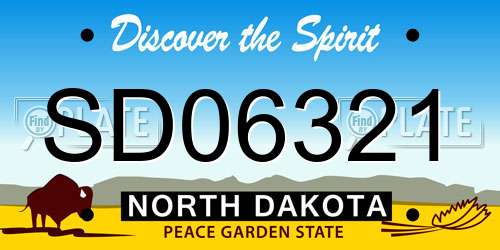 SD06321 North Dakota License Plate