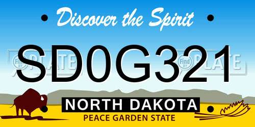 SD0G321 North Dakota License Plate