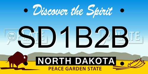 SD1B2B North Dakota License Plate