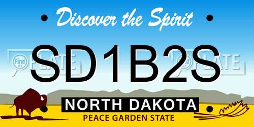 SD1B2S North Dakota License Plate