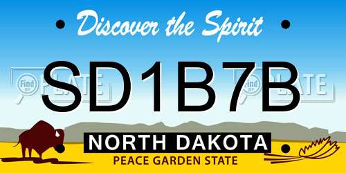 SD1B7B North Dakota License Plate